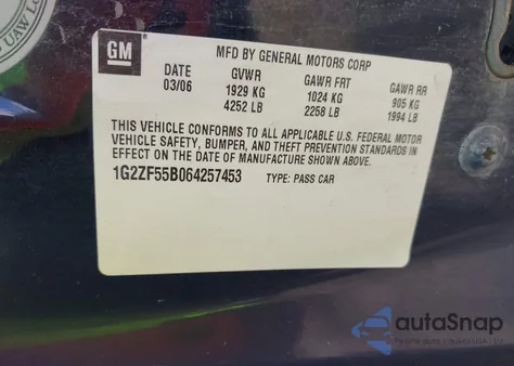 2006 Pontiac G6 from USA, damaged, VIN 1G2ZF55B064257453
